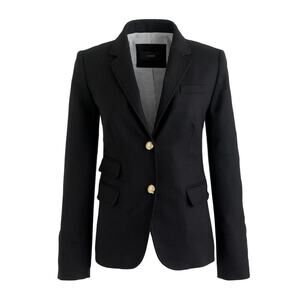 J. Crew Long Sleeve Notch Lapel Single Breasted Schoolboy Blazer Black Women's 4